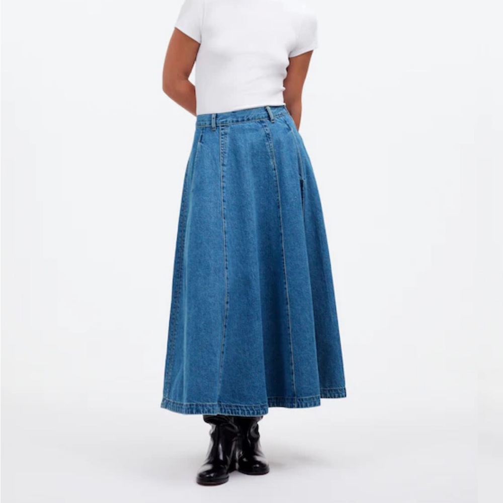 Madewell Circle Midi Skirt in Java Wash (Sz 32)